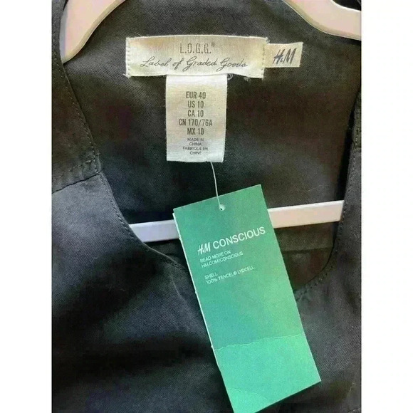 NWT H&M LOGG Size 10 Black Jumpsuit Long Sleeve zip up Pockets Medium - Picture 5 of 6